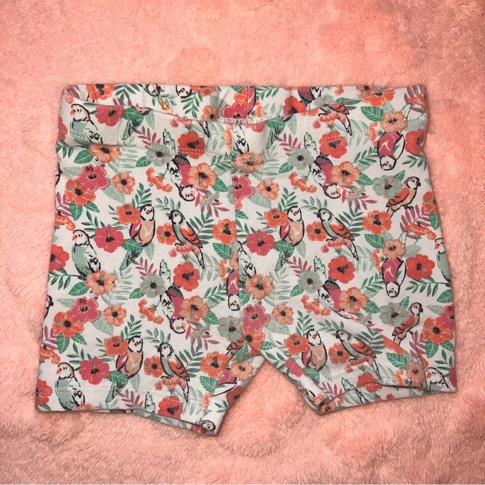 Girls Size 4/5 Member’s Mark Bird Flower Stretch Cartwheel Summer Shorts